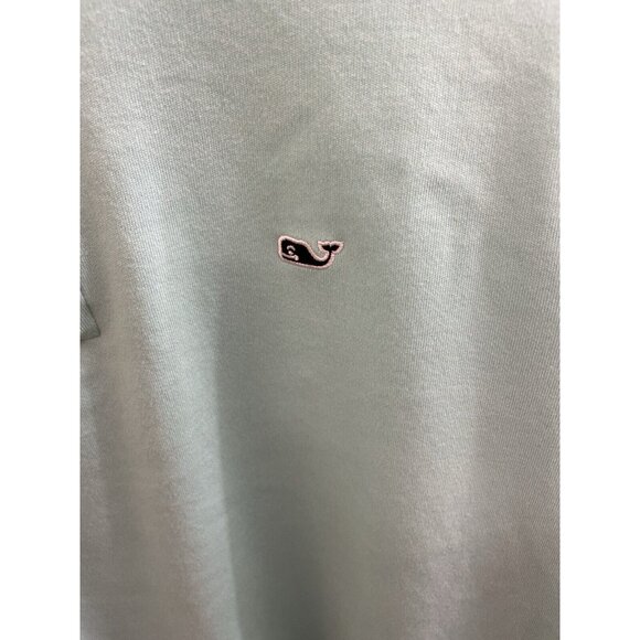 VINEYARD VINES Saltwater S Mens 1/4 Zip Blue Green Sweater 100% Cotton 1K0308 - Picture 6 of 8